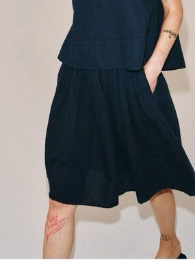 Women's Navy A-Line  Skirt